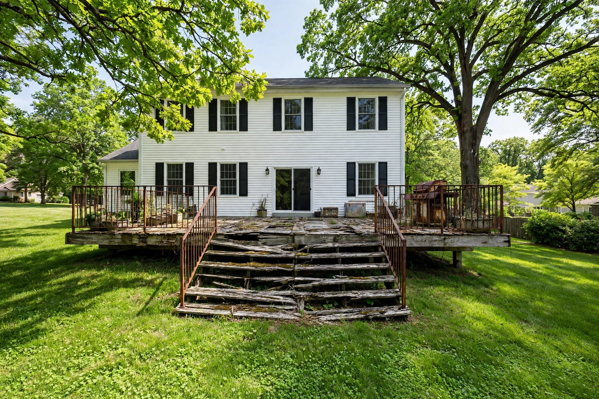 Before photo,  Composite Deck Installation in White Marsh, by Bowie Deck Company