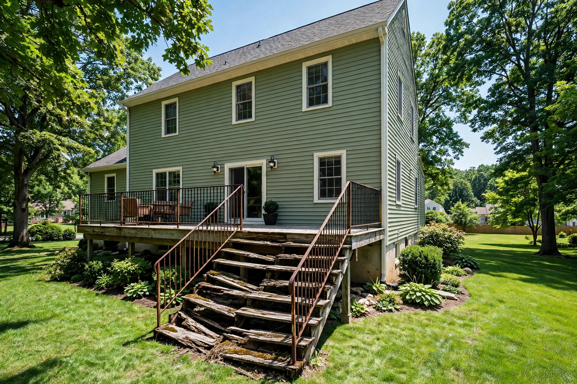 Before photo,  Deck Stairs and Railings in Woodmore, by Bowie Deck Company