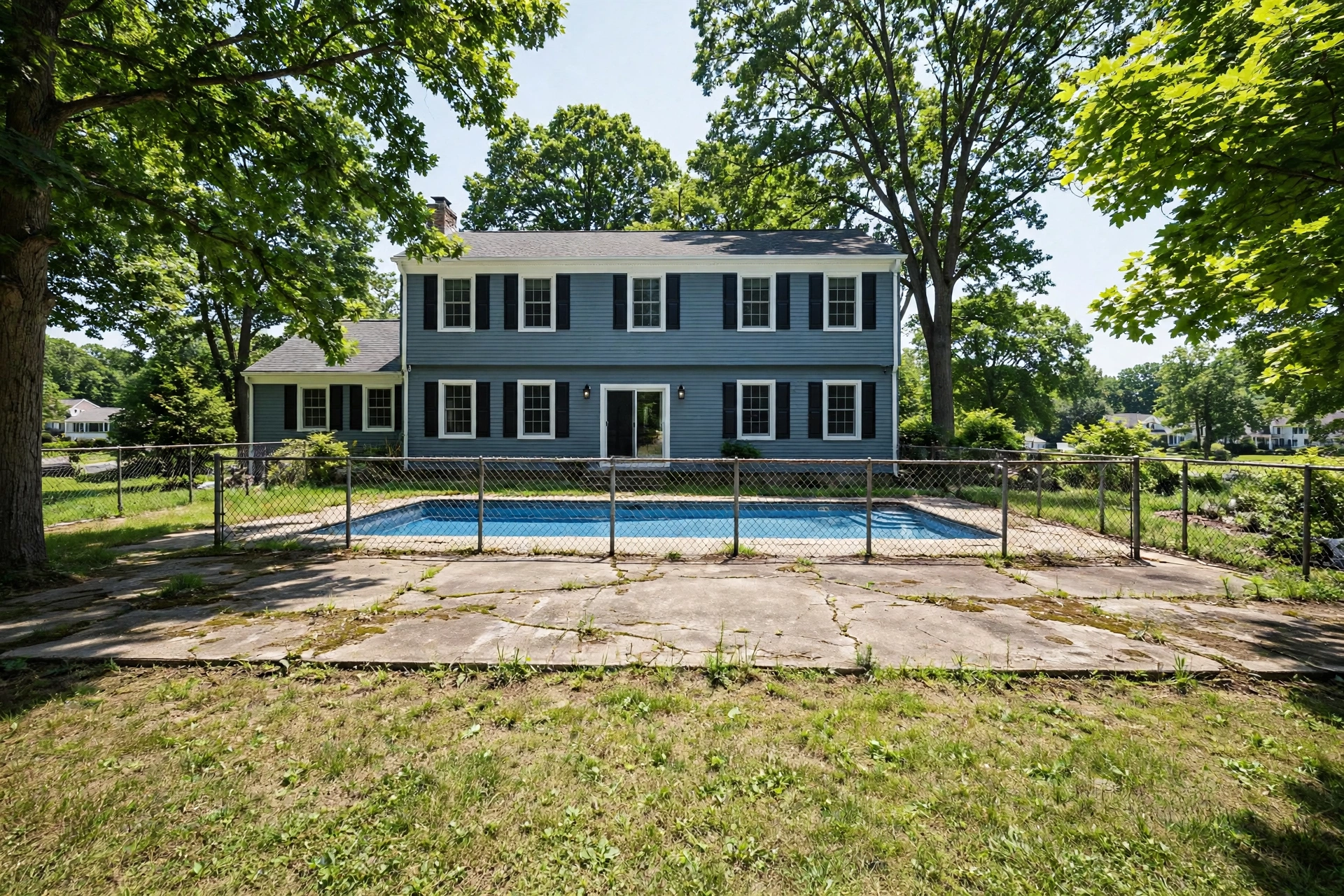Before photo,  Pool Deck Installation in Old Town Bowie, by Bowie Deck Company